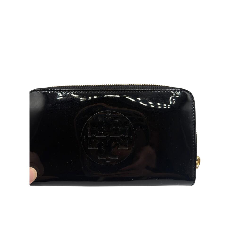 ⭐️ Women’s Tory Burch Black Patent Leather Wallet Preppy Designer Country Club